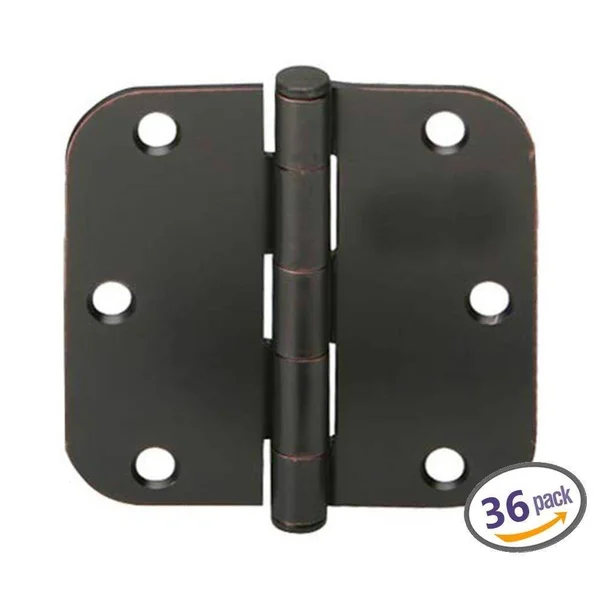 Dynasty Hardware 3-1/2x22 Door Hinges 5/8x22 Radius Corner - Oil Rubbed Bronze, 36 - Pack