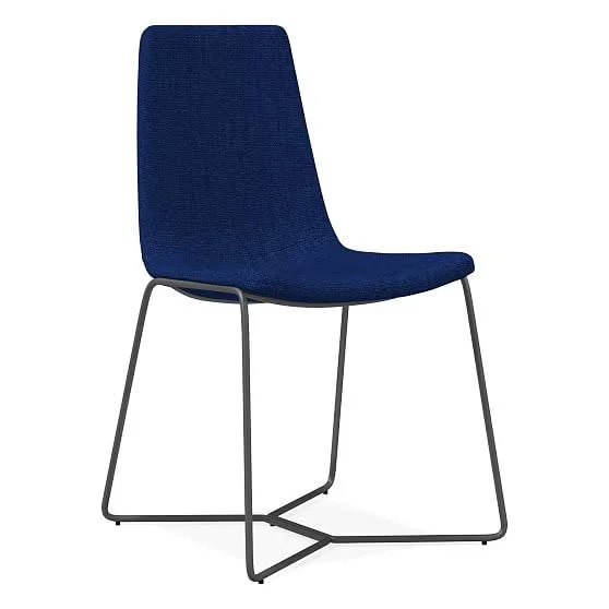 Slope Dining Chair - Basket Slub, Sapphire, Charcoal