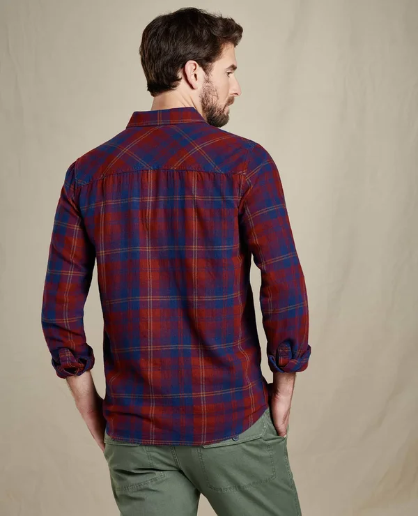 Toadu0026Co Indigo Flannel Slim Long Sleeve Shirt Men's Clothing Port : XL