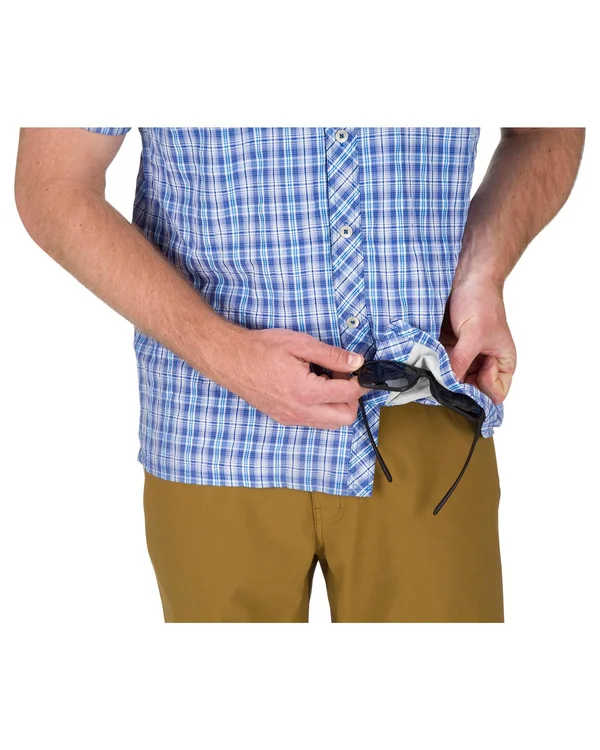 Simms Stone Cold SS Shirt Smoked Salmon Morada Plaid, M