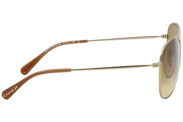 Coach HC7079 L1013 Metal Sunglasses - 93222L Light Gold