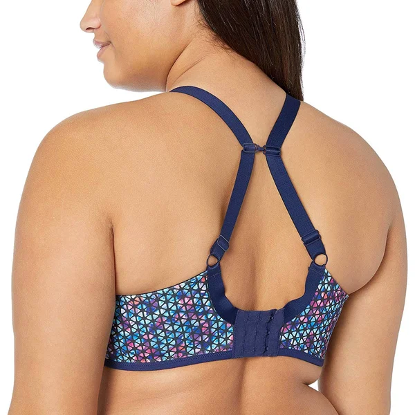 Elomi Energise Underwire Sports Bra with J Hook, Navy Geo