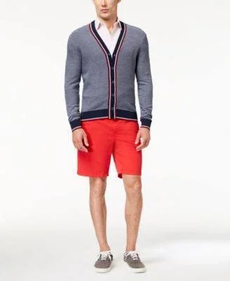Michael Kors Mens Spring Stretch Casual Chino Shorts, Blue, 30