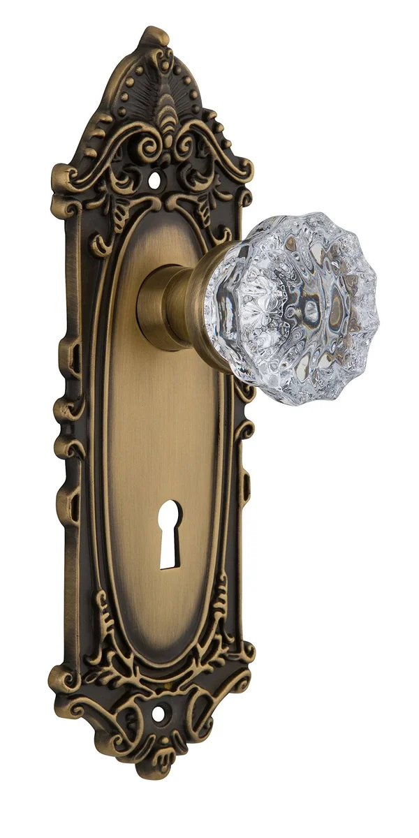Nostalgic Warehouse Victorian Int. Mortise Crystal-Antique Brass