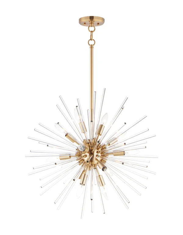 Maxim Lighting 28664CLSBR Polaris - 12 Light Pendant Satin Brass