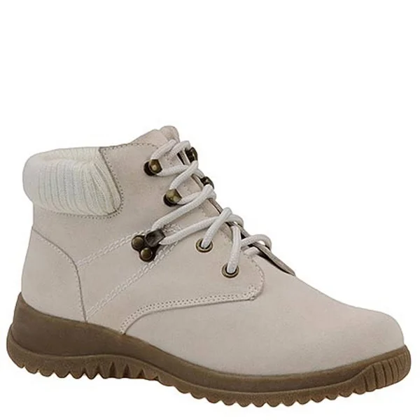 Wanderlust Womens Boston Leather Closed Toe Ankle Cold Weather Boots, Winter White/Suede, 9