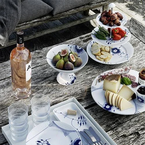 Blue Fluted Mega Dessert PLATE - 7.5