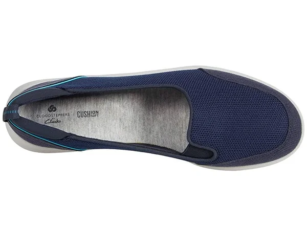 Clarks Women's Cloudsteppers Adella Blush Shoes - Navy Textile