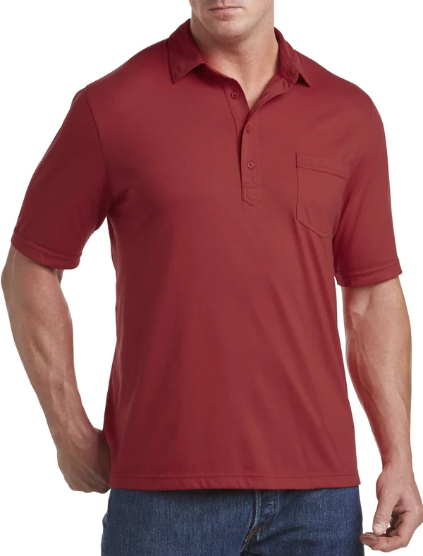 Big & Tall Harbor Bay Golf Polo Shirt - Garnet Red - Size XLT, Men's