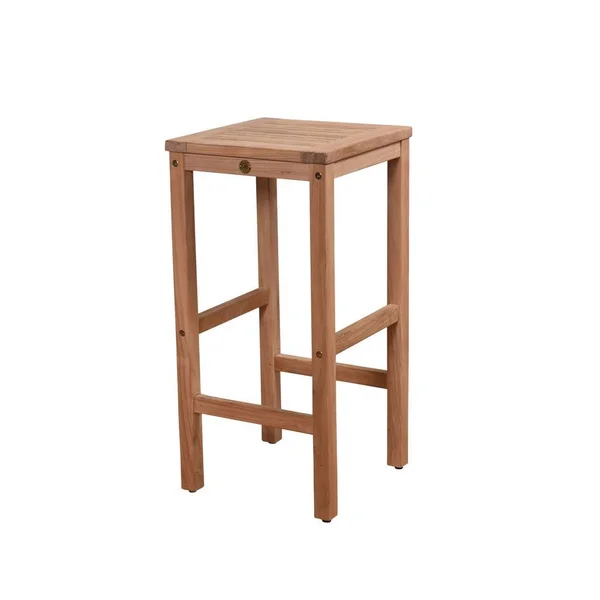 Tottenville Teak Backless Patio Barstool by Havenside Home