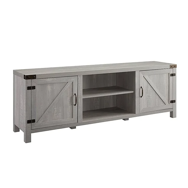 Forest Gate 70x22 Barn Door TV Stand in Stone Grey