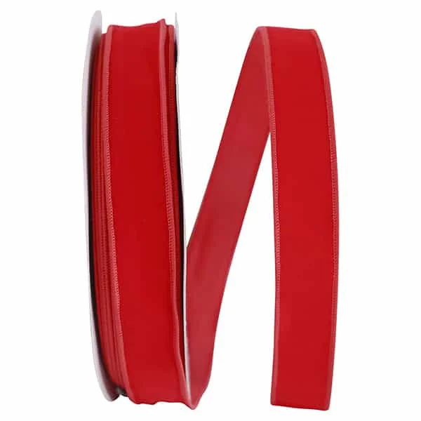 1-3/8 in x 50 yds Hot Red Velvet Merrowed The Ribbon Roll T3900M-252-09K