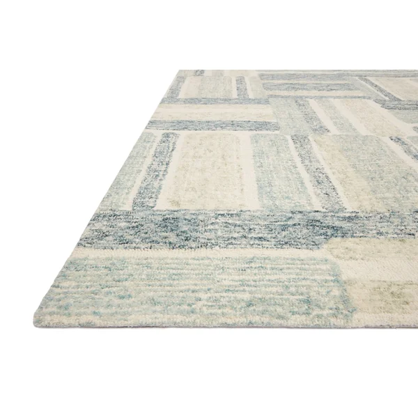 Alexander Home Aubrey Modern Graphic Area Rug - 2&-3x22 x 3&-9x22 - Aqua - Denim