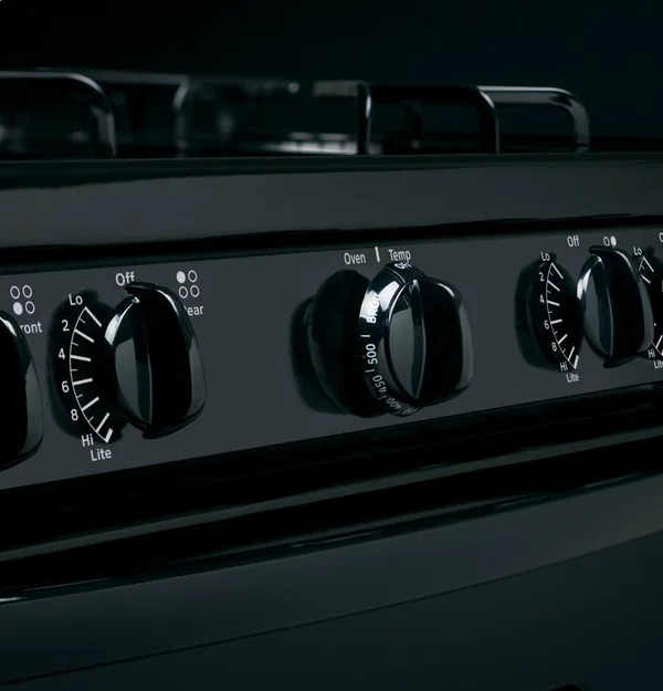Hotpoint RGB525DEHBB Gas Range with Broiler Drawer - Freestanding - 4.8 cu ft - Black