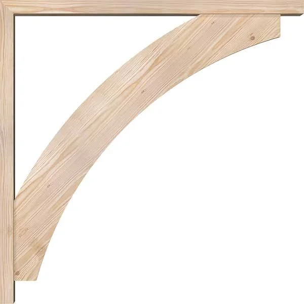 Ekena Millwork 1464132 3 1/2x22W x 34x22D x 34x22H Thorton Block Smooth Bracket w/ Offset Brace, Douglas Fir
