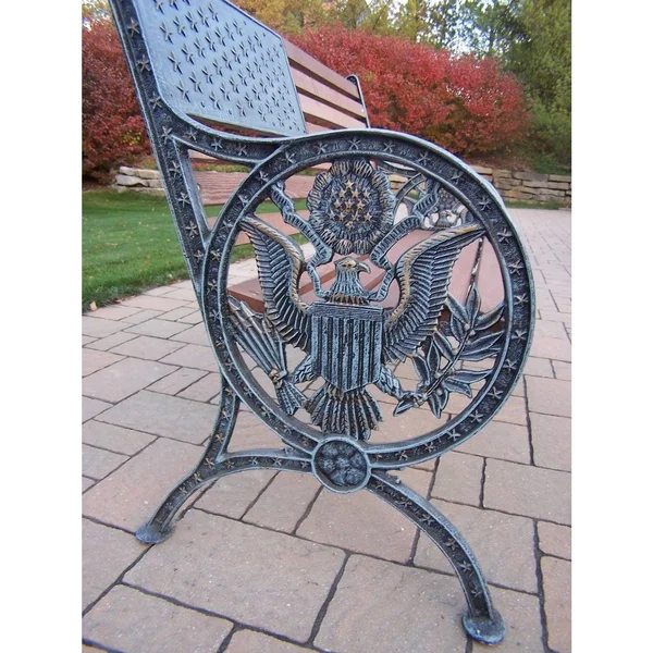 Oakland Living Corporation Proud American Hardwood/Metal Bench