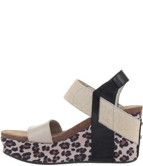 OTBT Bushnell Women's Wedge Shoes Beige Leopard Print : 8.5 M