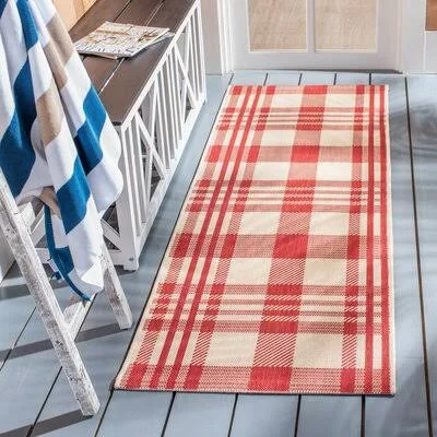 Herefordshire Plaid Red Indoor - Outdoor Area Rug Winston Porter Rug Size: Runner 2&3x22 x 8&