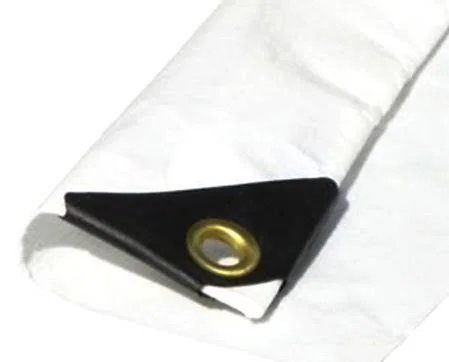 Day Star Shades Extra Heavy Duty 12 Mil White Tarp 3 Ply Coated Reinforced Canopy 6 oz 3 Layer, Size: 14 x 30