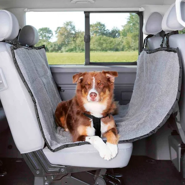 Trixie 1313 Protective Car Blanket - 1.45 × 1.60 M, Light Grey/ Black