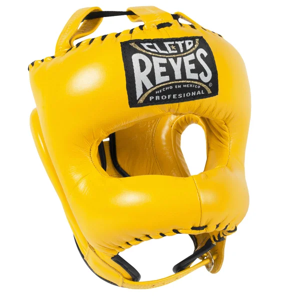 Cleto Reyes Traditional Leather Headgear with Nylon Face Bar - Yellow