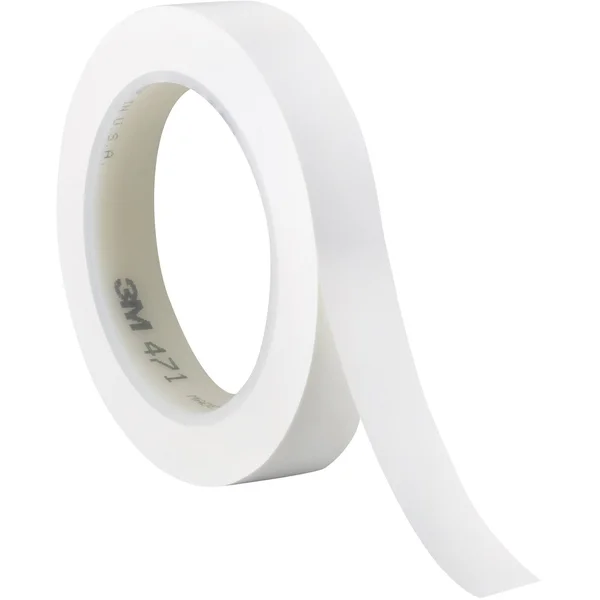 3M 471 Vinyl Tape 1/2x22 x 36 yds. White 3/Case