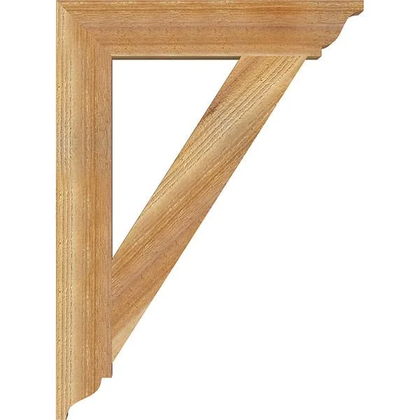 Ekena Millwork BKT04X22X30TRA01RWR Traditional Rough Sawn BRACKET, 4x22 Width x 22x22 Depth x 30x22 Height, Western Red Cedar