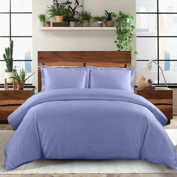 Solid 600TC Duvet Cover Set Full/Queen - Blue