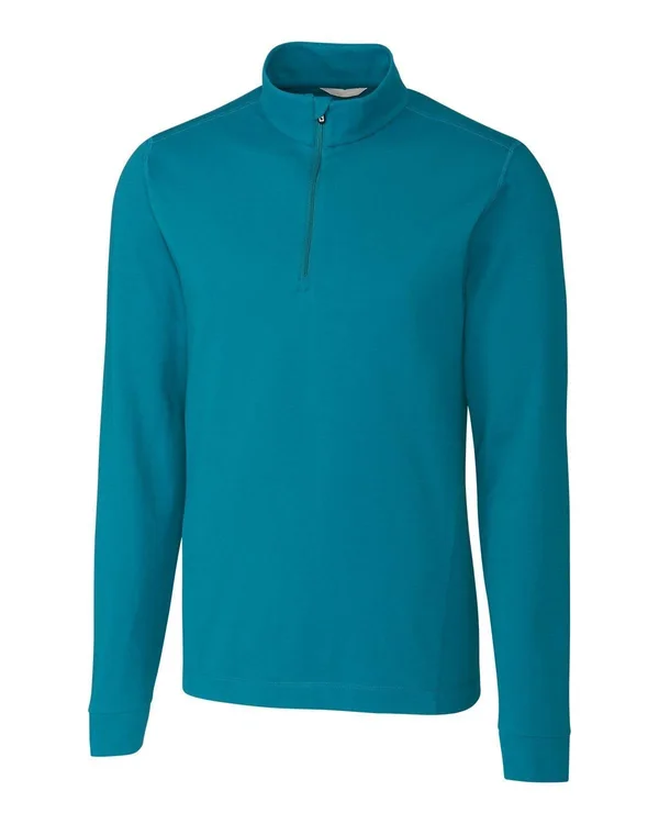 Cutter & Buck Men's Advantage Zip Mock - BCK00068 Teal Blue