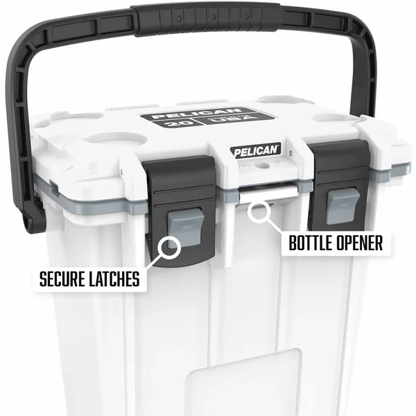 Pelican 20 Quart Elite Cooler, Blue/Red/White