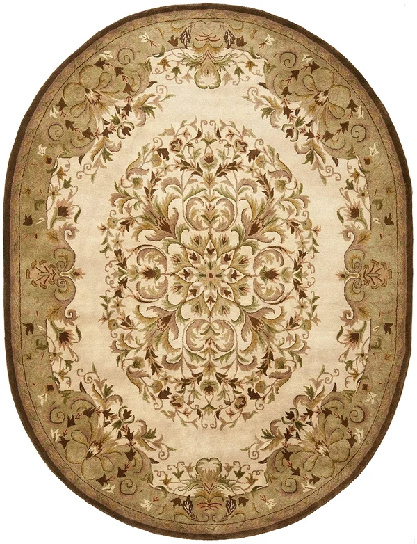 Safavieh Heritage Beige/Green 7 ft. 6 in. x 9 ft. 6 in. Oval Area Rug