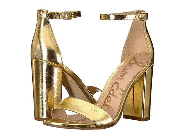 Women's Sam Edelman Yaro Ankle Strap Sandal - Size 9.5 M - Metallic