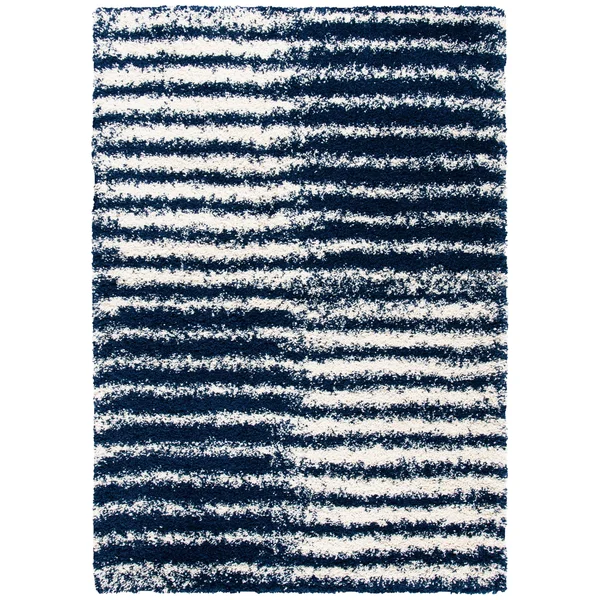 Hudson Shag SGH298A Ivory, Slate Blue - 5-1 x 7-6