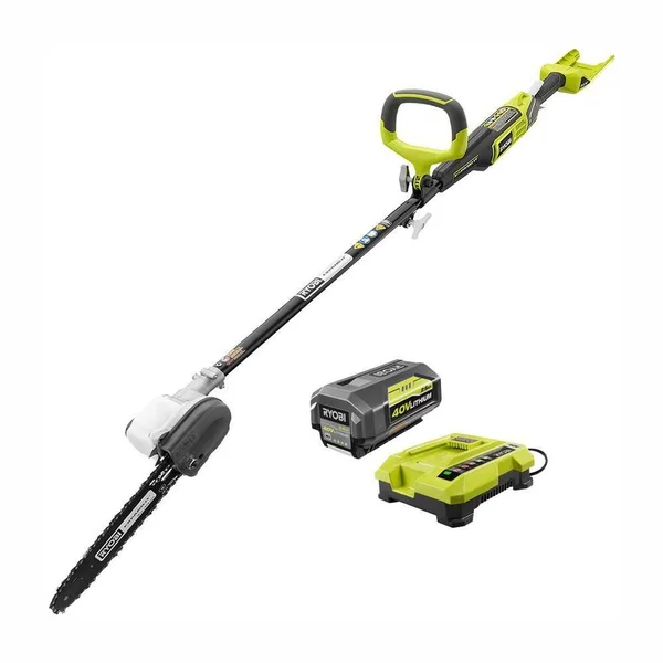 Ryobi 10 in. 40-Volt Lithium-Ion Cordless Pole Saw - 2.6 Ah Battery and Charger