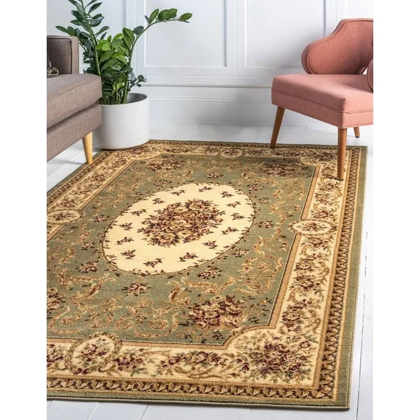 Unique Loom Phillipe Versailles Area Rug - 6& x 6& Round - Light Blue