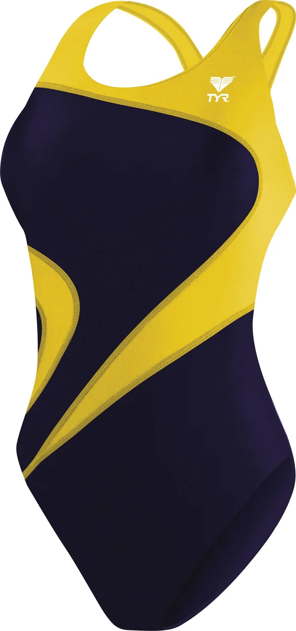 TYR MALIT1A Women's Alliance T-Splice Maxfit Swimsuit - Navy/Gold, 34