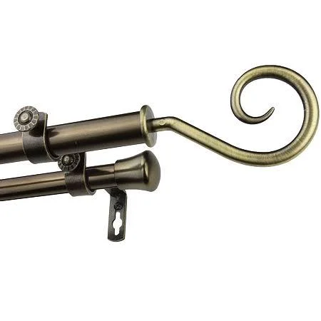 Rod Desyne Curl Double Curtain Rod, Black