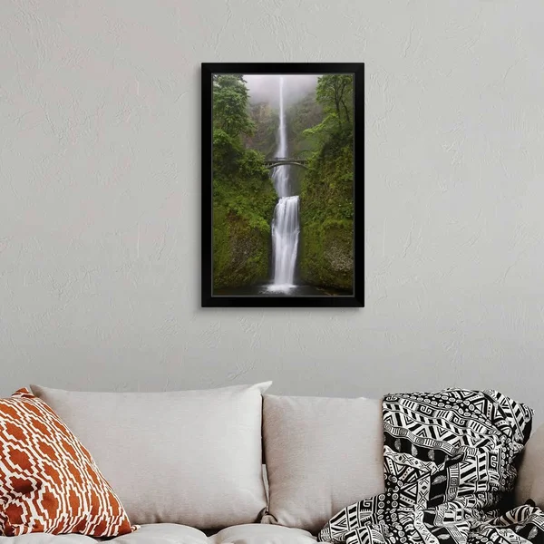 Oregon, Multnomah Falls, Columbia River Gorge Region, Black Framed Wall Art, 20x30, Great Big Canvas