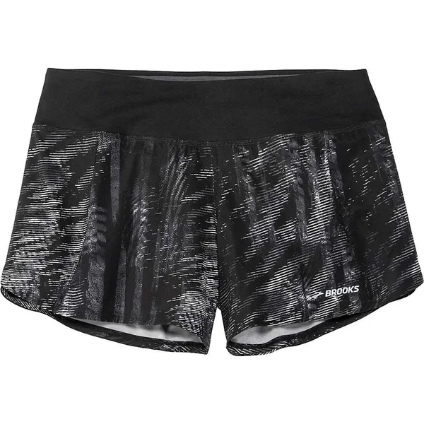 Brooks Women's Chaser 5x22 Short, Black Motion Print/Black, Small