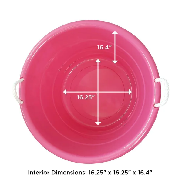 Homz 18-Gallon Kids Storage Rope Handle Tub - Pink - 4 pack