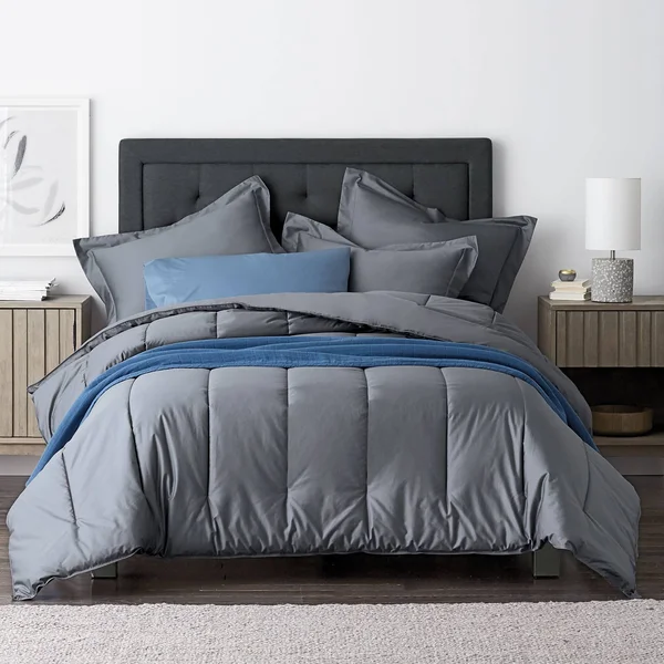 Company Cotton Wrinkle-Free Sateen Comforter - White - Size Twin, The Company Store