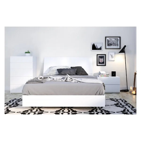 Nexera Twin Size Platform Bed Bundle 400722 White