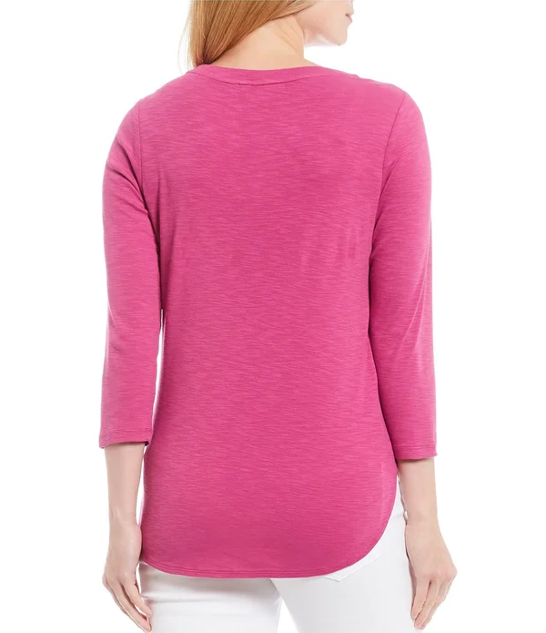 Tommy Bahama Ashby Rib 3/4 Sleeve Xs - Island Navy