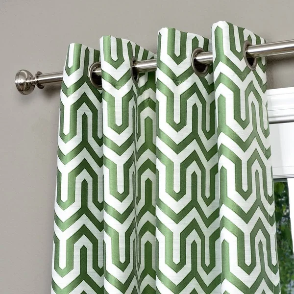 Lambrequin Kenya Heavy Jacquard Lined Curtain PANEL, Blue