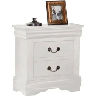 Nightstand in Antique Gray 23863 Alcott Hill Color: White