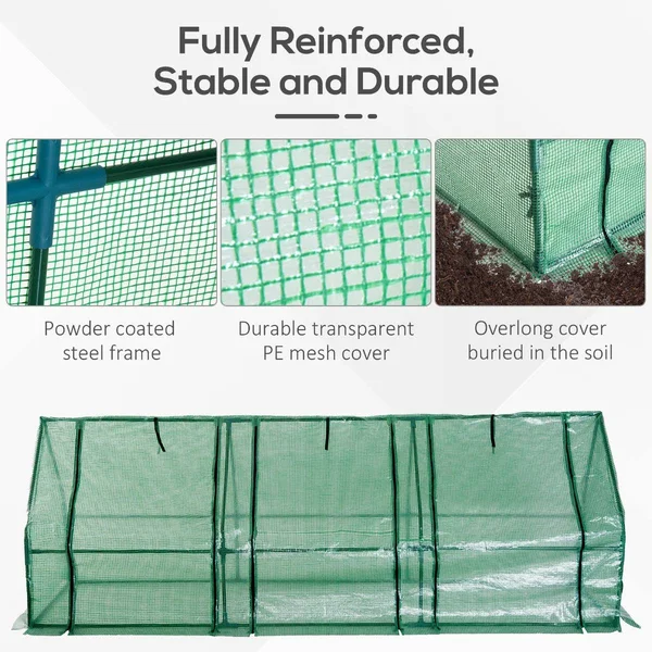 Outsunny 9& x 3& x 3& Portable Flower Garden Greenhouse