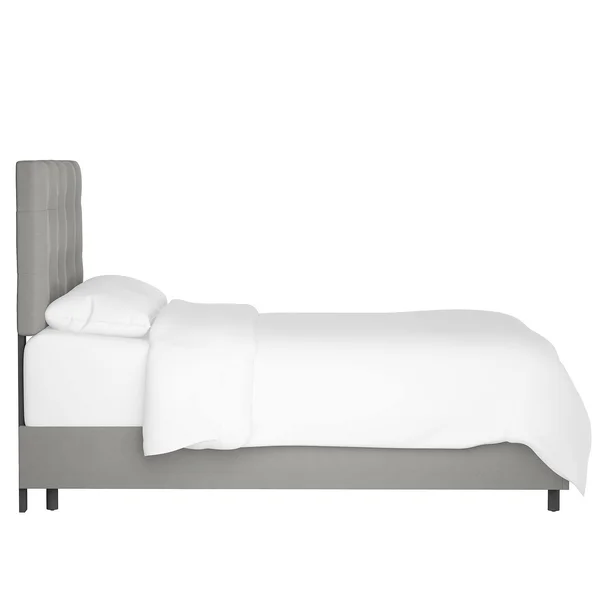 Skyline Furniture Upholstered Twin Panel Bed in Platinum