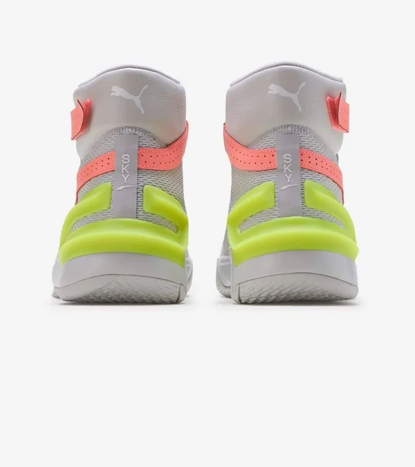 Puma Sky Modern Basketball Shoes - Glacier Grey/Fizzy Yellow, 12