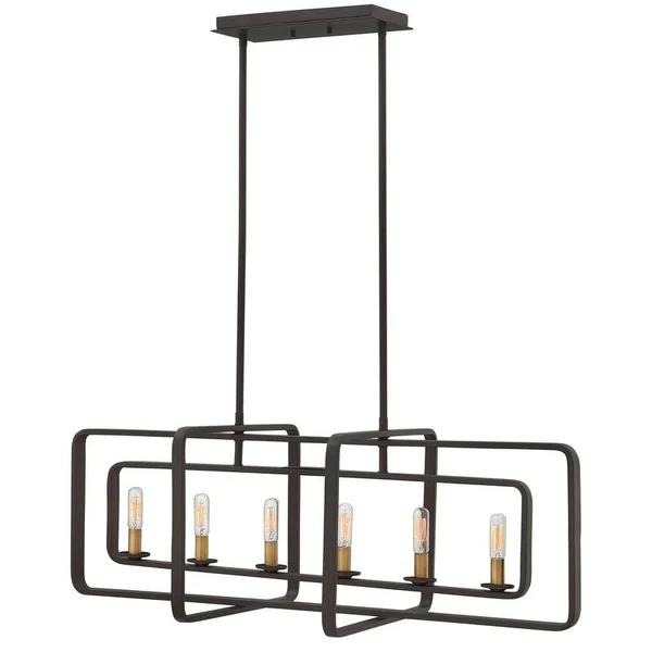 Hinkley - 4818DZ - Eight Light Linear Chandelier - Quentin - Aged Zinc