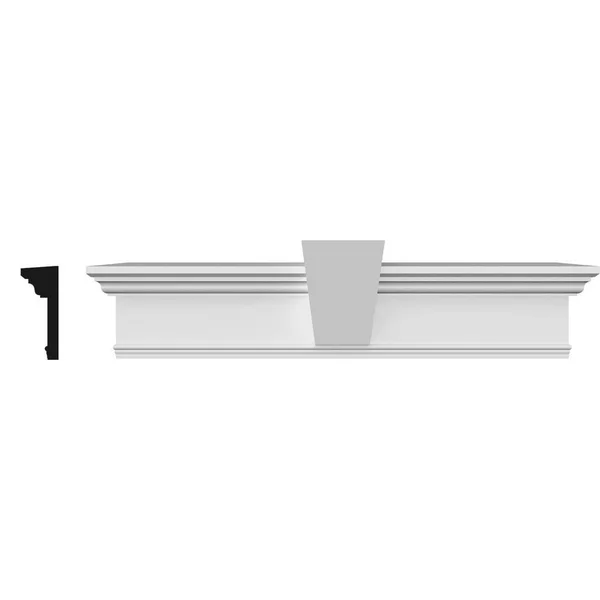 128 inch Bottom Width x 131 7/8 inch Top Width x 7 1/4 inchh x 1 inchp Traditional Crosshead w/ Flat Keystone